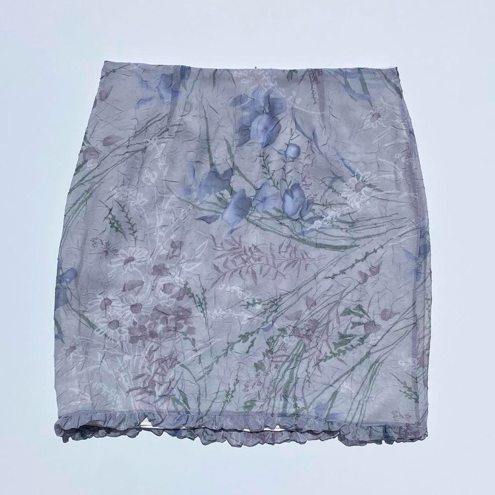 Vintage CLIO floral plant print skirt Women's 8, 30" waist Cottage Fairy Fall